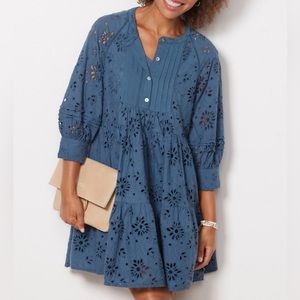 dRA Anthropologie Yara Eyelet Peplum dress